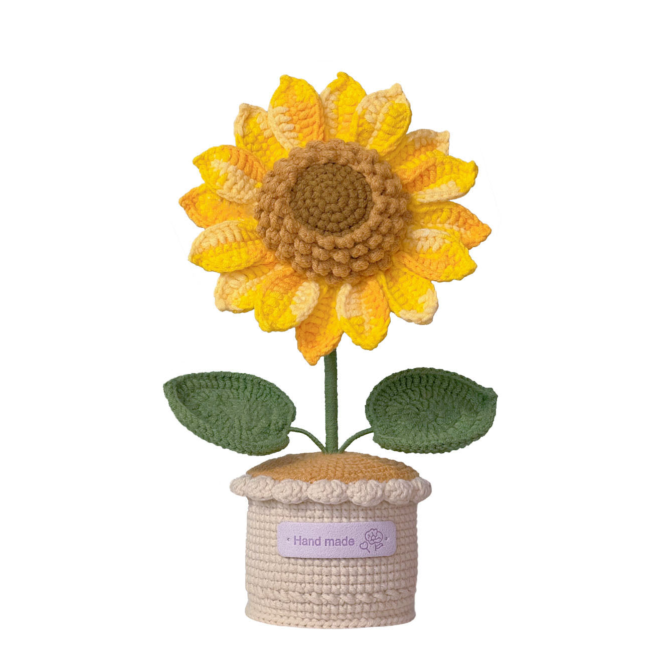 Rotating Crochet Sunflower Bouquet - Handmade Potted Plant Gift