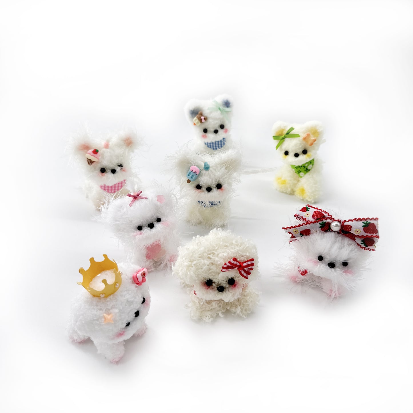 Adorable Handmade Yarn Puppies Key Chains