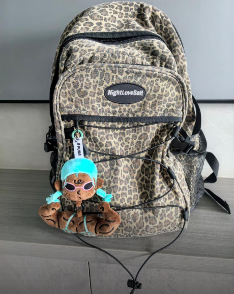 Funny Muscle Girl Plush Keychain for Gym Bags