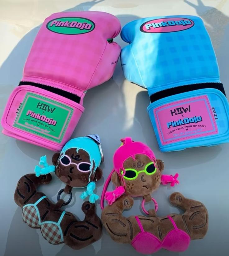 Muscle Girl Plush Bag Charm - Funny Y2K Streetwear Keychain for Gym & Backpack