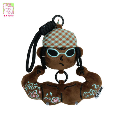Funny Muscle Girl Plush Keychain for Gym Bags